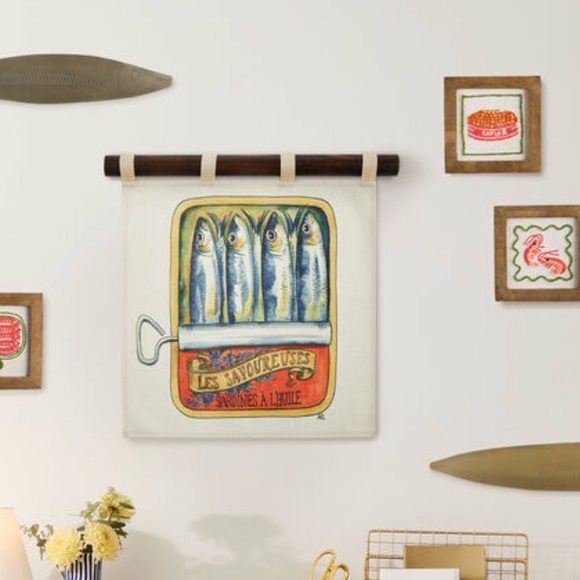 Cost Plus World Market Sardine Can Wall Art - Blue, Orange, Brown - Picture 2 of 3